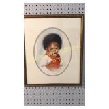 Watercolor of Baby, Signed Fouche