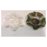 2 Pieces Carnival Glass