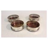 4 Silver Wine Coasters