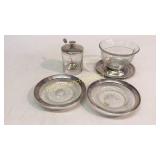 5 Pieces Silver Overlay Crystal