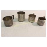 4 Sterling Silver Baby Cups