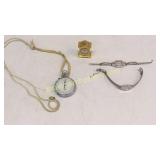 Stopwatch, 2 Ladies Watches, Miniature Clock