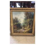 Oil On Canvas Mountain Landscape