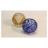 2 Pieces Bohemian Cut Glass