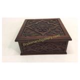 Ornately Carved Walnut Sewing Box