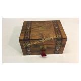 Inlaid Burlwood Sewing Box