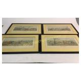 4 Sutherland Hunt Scenes Colored Engravingss
