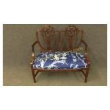 Shield Back Open Arm Settee