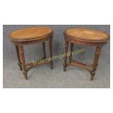 Pair Gustavain Cane Seat Stools