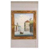 Oil on Canvas, Canal Scene