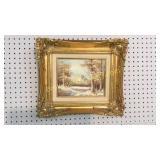 Oil on Canvas Winter Scene