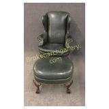 Hancock & More Leather Wingback W Ottoman