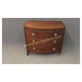 3 Drawer Mahogany Bow Front Gentleman