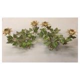 Mid Century Ivy Form Candelabra Set