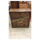 3 Over 3 Walnut Eastlake Chest