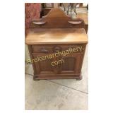 Victorian Walnut Washstand W Candle Shelves