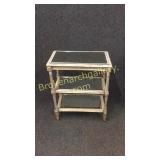 French 3 Tier Table W Mirror Shelves