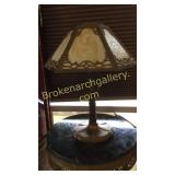 Signed Miller Slag Glass Lamp