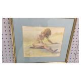 Watercolor Of Nude, W. Davis