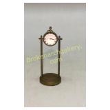 Unusual Glass Ball Table Clock, Brass Stand