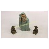 Asian Mud Man, Pair Brass Foo Dogs