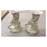 Pair Sevres Porcelain Cornucopia