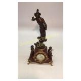 French Figural Marble Mantle Clock