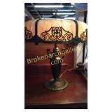 Impressive Handel Style Slag Glass Lamp