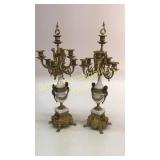 Pair Antique Italian Brevatto Candleabra