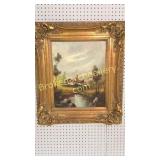 Oil on Canvas, Mountain Cottage