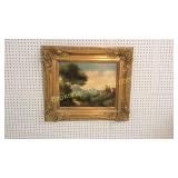 Oil on Canvas, Castle in Mountains