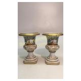 Pair Chelsea House Pictorial Urns