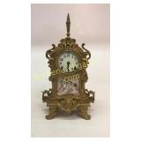 Antonia French Gilt And Porcelain Mantle Clock