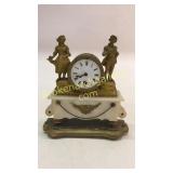 French Gilt and Alabaster Mantle Clock Case
