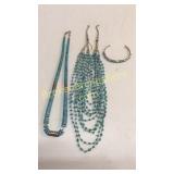 3 Pieces Unmarked Silver and Turquoise Jewelry