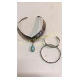 3 Pieces Sterling and Turquoise Jewelry