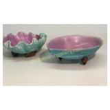 2 Majolica Style English Shell Dishes