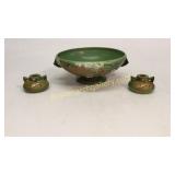 Roseville Snowberry Compote, Candlesticks