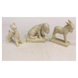 3 Rookwood Matt Glaze Animals