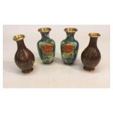 4 Cloisonné Vases