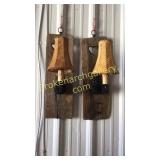 Pair Re-Purposed Wool Rake Wall Sconces