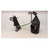 Revere Style Punched Tin Lantern/ Forged Bracket