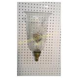 Etched Glass Wall Sconce, Brass Bracket