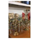 2 Decorative Candelabras W Crystals