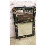 Asian Design Black Lacquer Wall Mirror