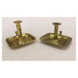2 Brass Push Up Candlesticks