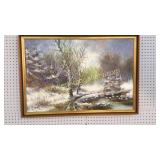 Oil on Canvas, Winter Scene