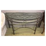 Iron Demilune Console Table
