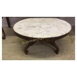 Carved Marble Top Coffee Table