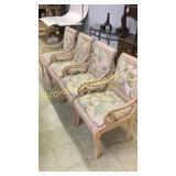 4 Designer Scroll Armchairs